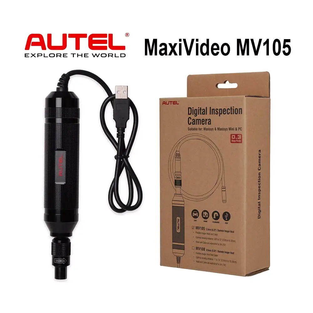 AUTEL MV105 5 мм Светодиодная Автомобильная инспекционная цифровая камера