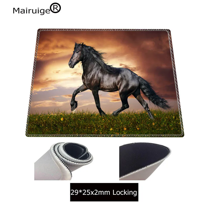Mairuige, 900*400*3 мм, удлиненный игровой коврик для мыши в виде лошади, XXL, Прошитый замок, края, водонепроницаемый резиновый коврик для мыши, Keyboad, коврик