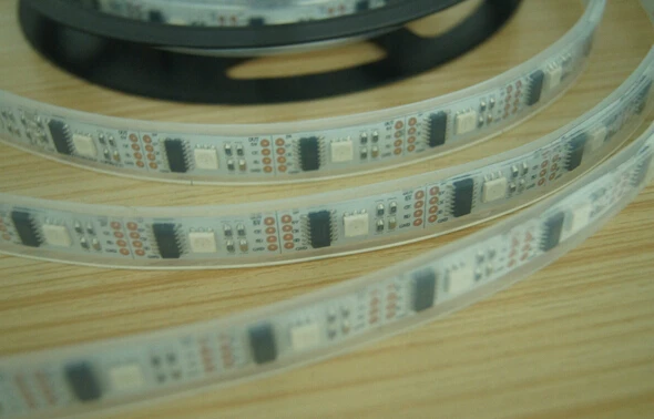5 м DC5V SMD5050 32 светодиода/м WS2801 IC RGB Светодиодные полосы света водонепроницаемые IP67