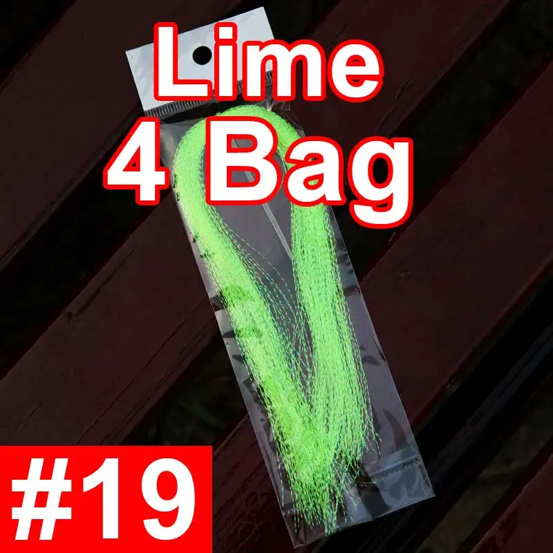 4 bags color n19 4 упаковки приманка с крючками материал для изготовления витой Flashabou Голографическая мишура для ловли нахлыстом завязывание Кристалл Вспышка - Цвет: 4 bags color n19