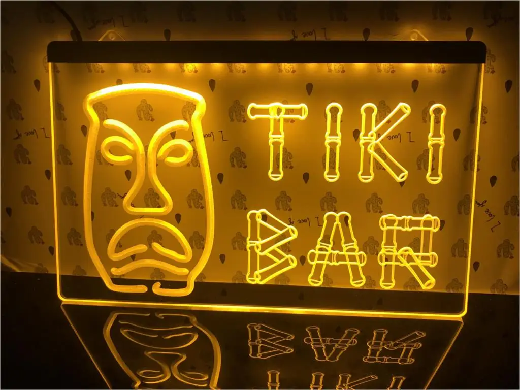 I552 tiki бамбуковая маска со светодиодной подсветильник кой|Таблички и знаки| |