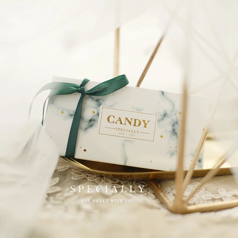 2018 Новое поступление Мраморная Бумага конфетные коробки для casamento украшения