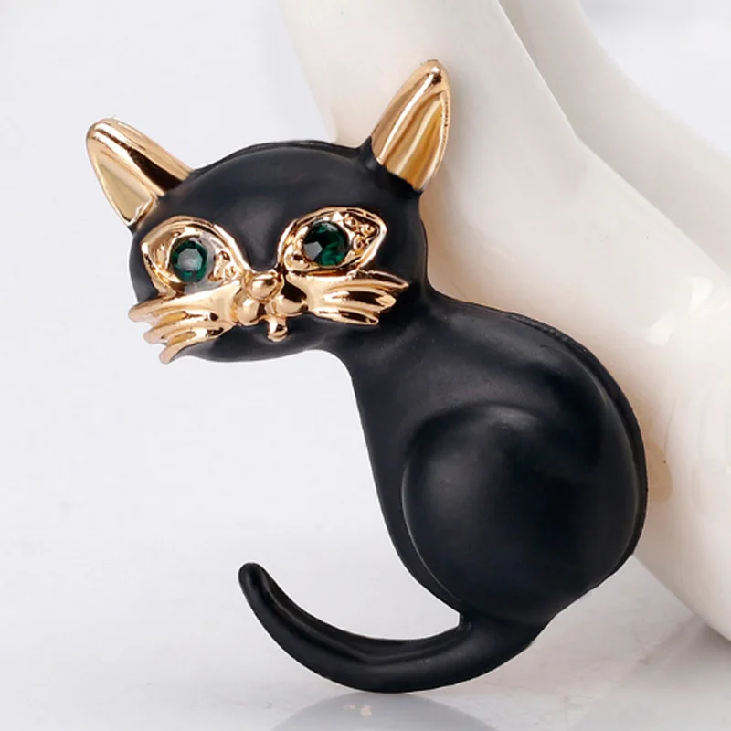 Ювелирные изделия Zlxgirl милые с рисунком кошки из мультфильма животное броши для