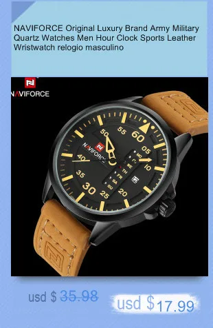 Naviforce Элитный бренд Спорт Военная Кварцевые часы Человек Аналоговые Дата часы нейлон ремешок наручные часы Relogio Masculino