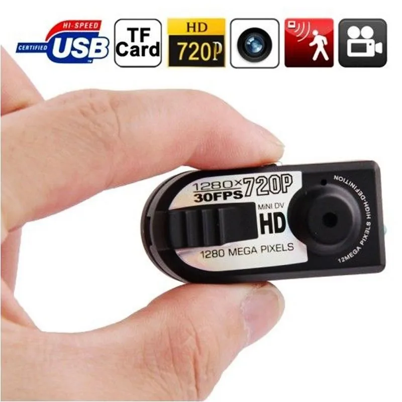 С эффектом приближения c зарядкой Micro-USB Камера Q5 720 P HD Mini с накатанной головкой DV Камера записывающая цифровая камера с функцией обнаружения движения 1280*720 Q5 Цифровая видеокамера мини-камкордер