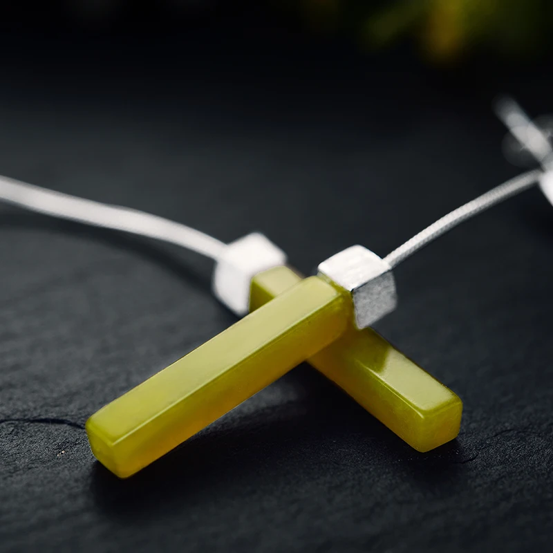 Lotus Fun Реальные Стерлингового Серебра 925 Природных Серпантин Ручной Изящных Ювелирных Изделий Минимализм Площади Болтаются Серьги для Женщин Brincos