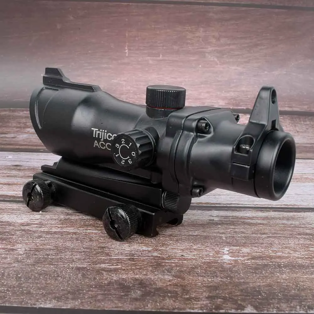 Охотничий Прицел ACOG 1X32 тактический Красный Зеленый точечный прицел с подсветкой Оптический прицел с 20 мм Рельсом для страйкбола