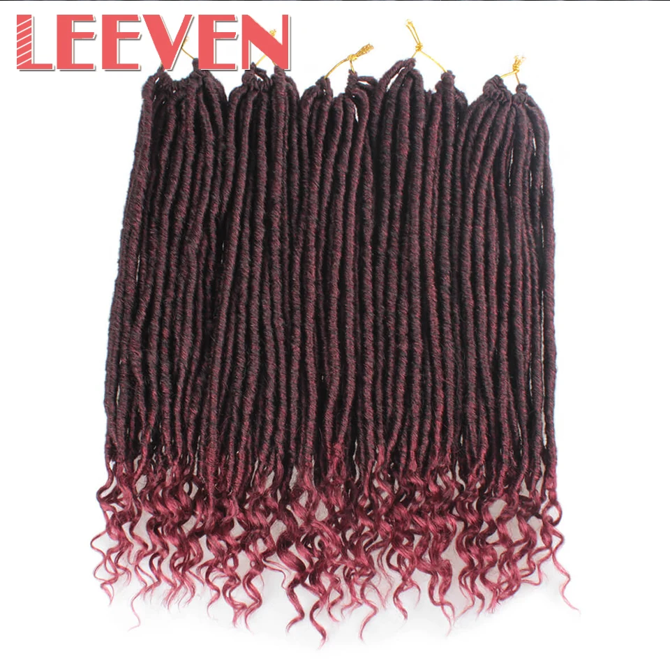Leeven Goddess Faux Locs Hair With the Curls Crochet Braiding Hair 14 18 Inch Synthetic Crochet Braids Hair Extension
