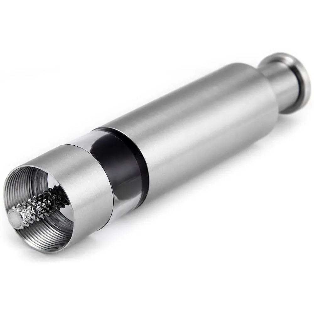 Кухонная ручная мельница для соли, перца, большой палец нажим, нержавеющая сталь, для специй, зерен, портативная Бытовая приправа, мельница для перца
