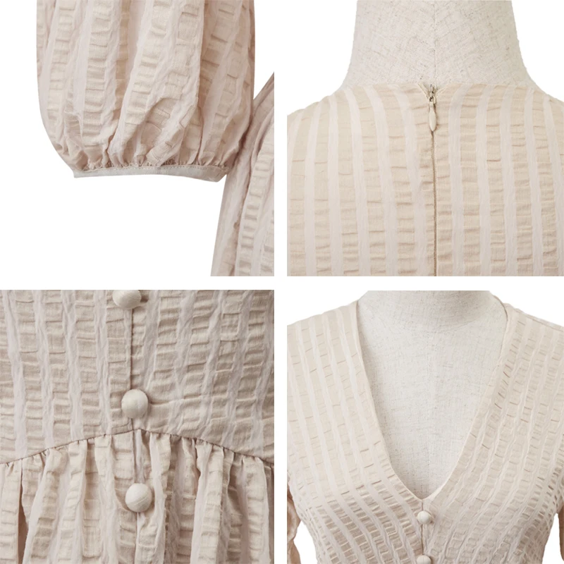 Dream Trend 2018 New Summer Dress High Waist Women Big v-neck Vintage Linen Elegant White Half-sleeve Sun Dresses | Женская одежда