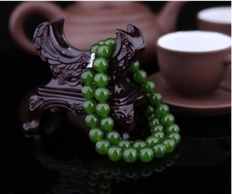 Высокое качество оптовая продажа красивое зеленое ожерелье 08 мм модные