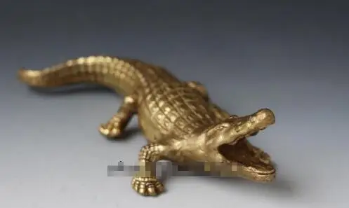 YM 305 china fengshui copper Brass Ferocity Crocodile Alligator fish Animal art statue | Дом и сад