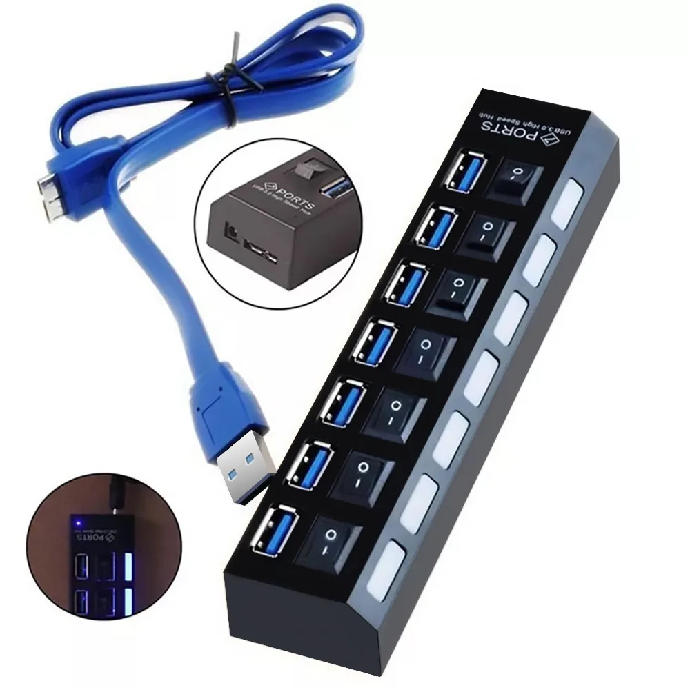 Высокоскоростной USB разветвитель FDBRO Hab 5 Гбит/с с 3 концентраторами для ПК