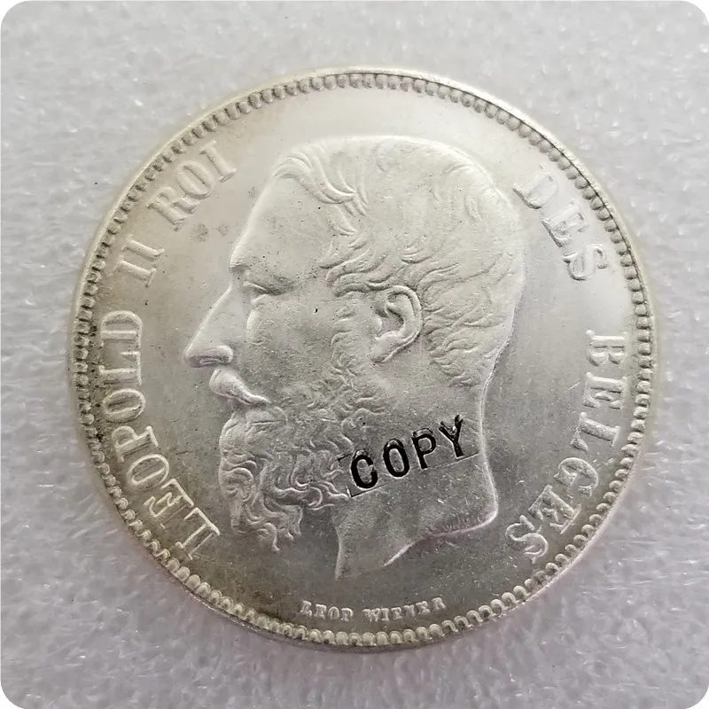 1865 Бельгия 5 франков монет км № 24 копия памятных монет-копия медаль коллекционные