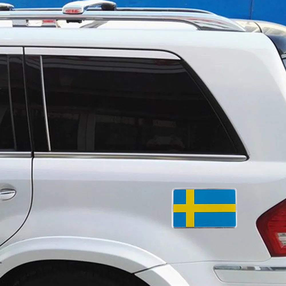 3D знак наклейка на автомобиль Алюминиевый флаг Швеции эмблема мотоцикла