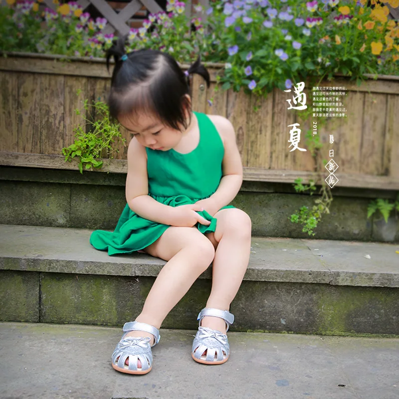 Phynier sandals female child princess shoes toddler baby toe cap covering |