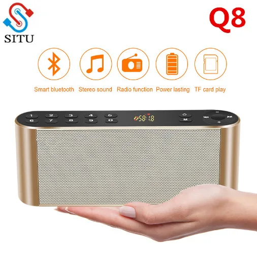 Портативная беспроводная гарнитура Q8 карманная колонка с Bluetooth сабвуфер Hi Fi