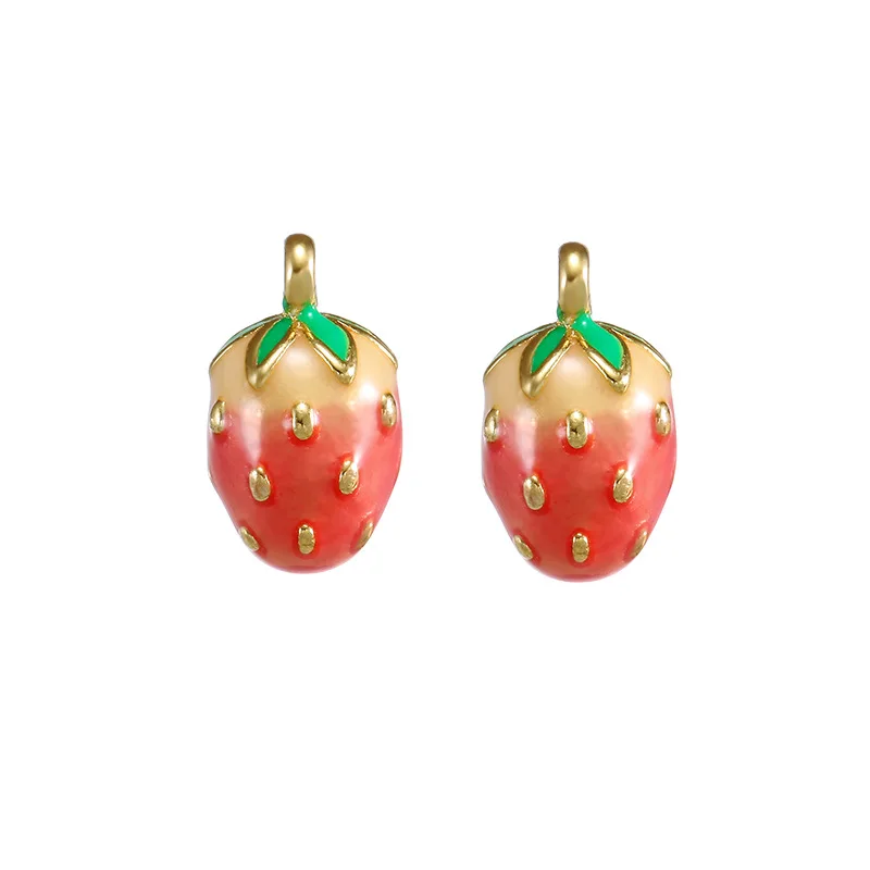 

Sweet Strawberry Fruit 925 Sterling Silver Ladies Stud Earrings Original Jewelry For Women Christmas Gift Drop Shipping Girls