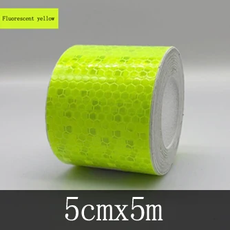 5cmx5m 5 см x 5 м Аксессуары для велосипеда светоотражающие наклейки на велосипед клейкая лента для безопасности велосипеда белый красный желтый отражающий наклейки на велосипед - Цвет: 5cmx5m