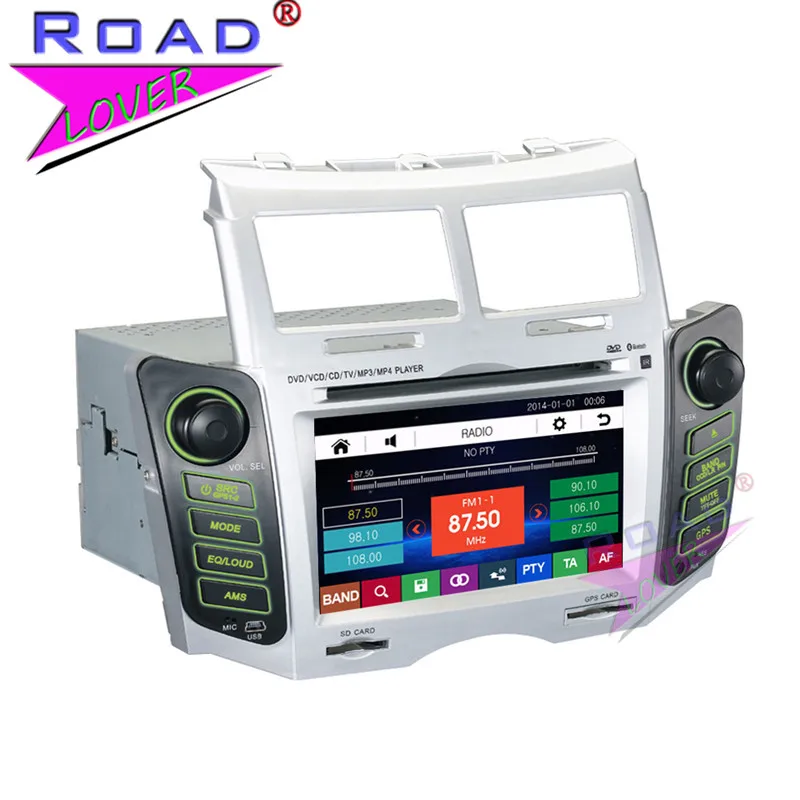Автомобильный мультимедиа-плеер TOPNAVI Wince 6.0 2Din для Toyota Yaris 2005-2011 со встроенной GPS-навигацией и поддержкой MP3.
