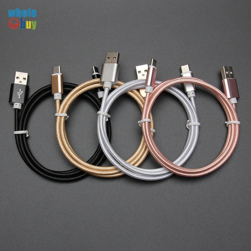 

100pcs/lot 0.25M 1.5M 1M 2M 3M Nylon braided Type C Micro USB 8pin Data Sync Charger Cable for Iphone Samsung Huawei LG HTC