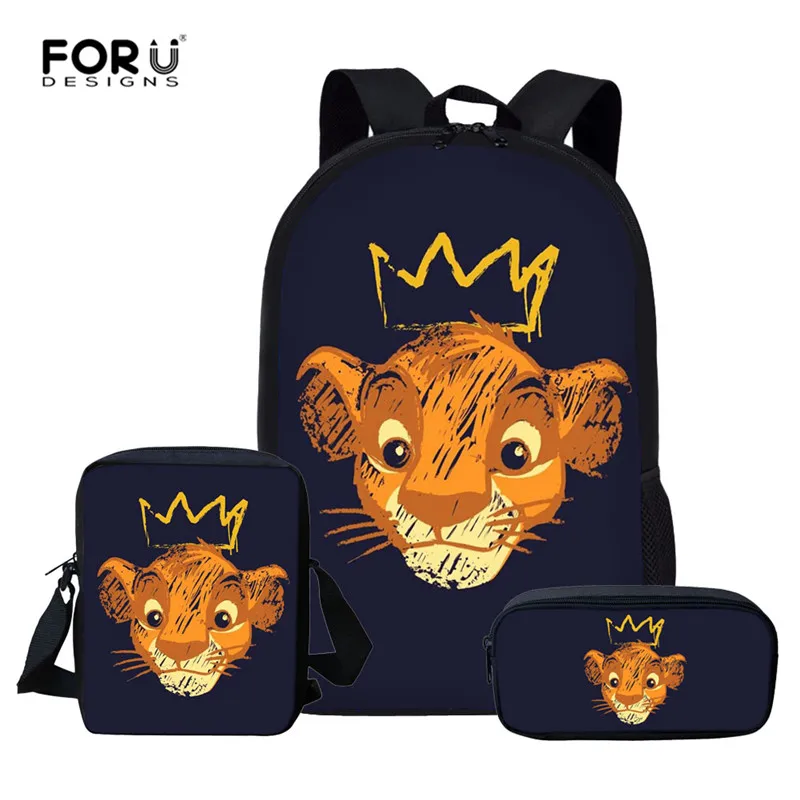 L5445CEK FORUDESIGNS/комплект школьных сумок с изображением Льва для мальчиков, легкие рюкзаки, Детская сумка с изображением Льва, детская плечевая сумка ранец, рюкзак - Цвет: L5445CEK