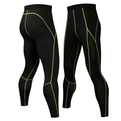Pants Green Мужской костюм для фитнеса быстросохнущая футболка спортивная одежда обтягивающие с длинным рукавом тренировка бег эластичные тонкие колготки брюки - Цвет: Pants Green