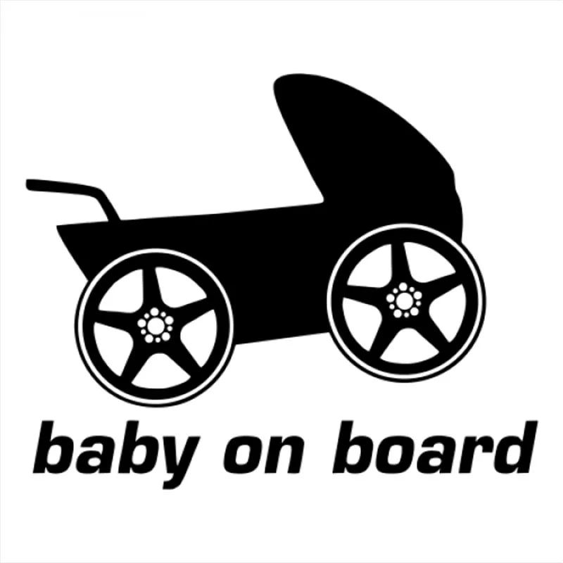 30x24cm Baby On Board carriage Design Car Sticker Family Stickers Rear Windshield Decal Waterproof Window Trunk Decor CL284 | Автомобили и