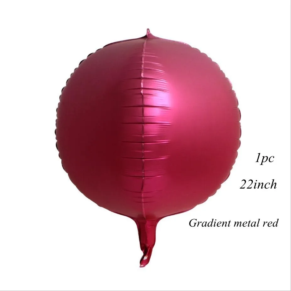 1PC metal red 1 шт. 4D диско цветной яркий 22 дюйма градиентный цвет Гелиевый шар для украшения дня рождения и свадьбы реквизит для фотосессии принадлежности для детского душа - Цвет: 1PC metal red