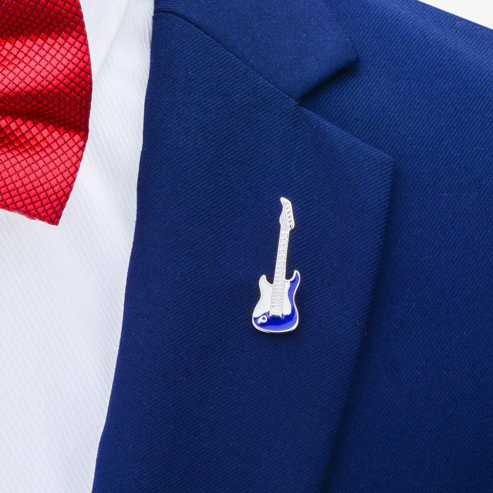 

SAVOYSHI Newest Guitar Brooches For Mens Ladies Badges Suit Brooch Pins Collar Decorated Shirt Coat Accessories Jewelry Gift