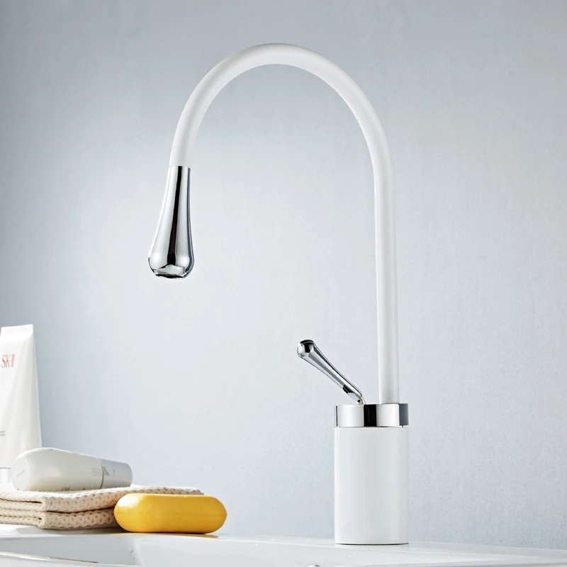 Кран для раковины в форме капли кухонный кран смеситель холодной и горячей воды с