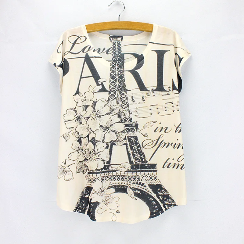 Женская футболка с принтом Эйфелевой башни летняя рисунком одежда для девочек |