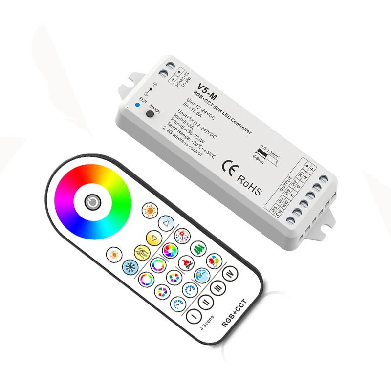 Новый светодиодный RGBCCT полосы Управление 2 4 г RF пульт дистанционного управления