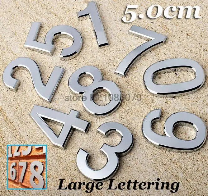 1 шт. хромированная табличка с цифрами по разрядам табличкой размером буквенным