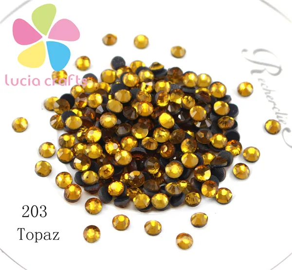 203 topaz Lucia crafts SS16 4 мм 500 шт./лот с украшением в виде кристаллов с плоской задней частью, горячая фиксация Стразы Стекло стразы горячей фиксации Стразы G0101 - Цвет: 203 topaz