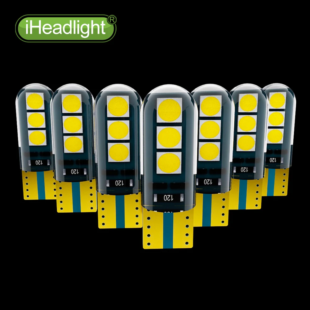 2pcsW5W T10 светодиодный 12V автомобильные лампы 168/194 с поворотным боковым номерным