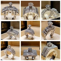 good quality cubic zirconia pretty ring for women trending bridal set wedding engagement promise rings fashion jewelry rings