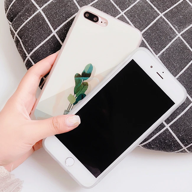 Korean Fresh Summer Cactus Plant Laser Soft Case Cover For Apple iPhone X 6S 7Plus 8Plus |