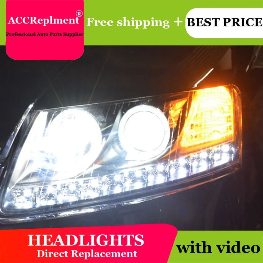 Автомобильный Стайлинг для Audi A6 C5 фары 2005 2008 светодиодный DRL Объектив двойной луч