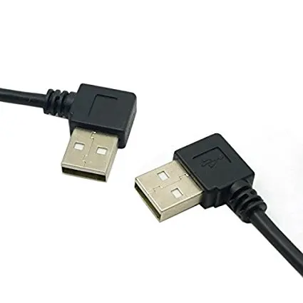 2 шт. правый и левый Угловой 90 градусов USB 0 A штекер на B кабель принтера 50