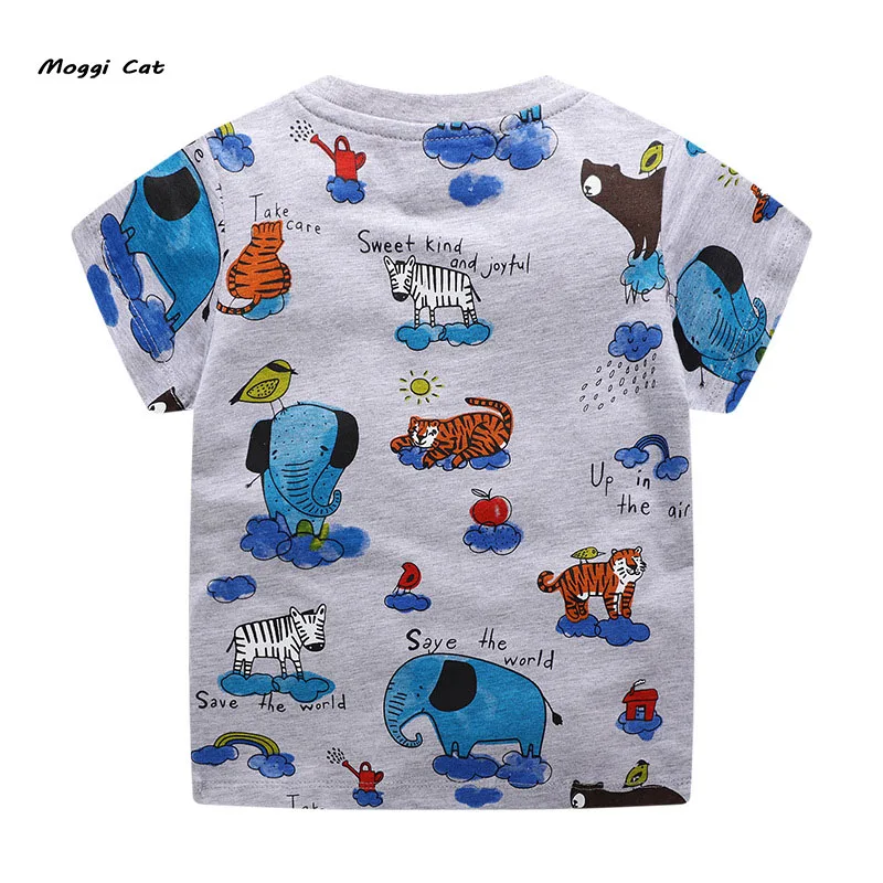 Moggi Cat/Летняя детская футболка для мальчиков детские футболки с короткими
