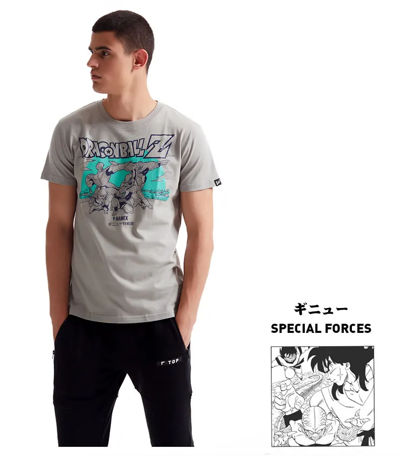 TEE7 человек Топ короткий рукав Футболка для Dragon Ball Z солнце Гоку Аниме костюм хлопок печатных мужской Повседневное Модная футболка