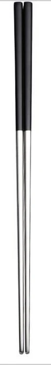 silver chopsticks 2 Португалия с острым концом Набор столовых приборов черная ручка набор столовых приборов Золото Серебро Цвет Западная посуда вилка, нож, ложка палочки для еды - Цвет: silver chopsticks 2