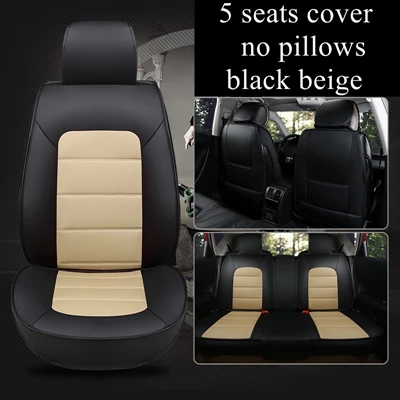 Передний+ задний Чехол для сидения автомобиля для Volkswagen Polo, Golf 4 5 6 7 passat b5 b6 b7 b8 TIGUAN Bora MAGOTAN TIGUAN L конфеты SANTANA Lavida - Название цвета: black beige standard