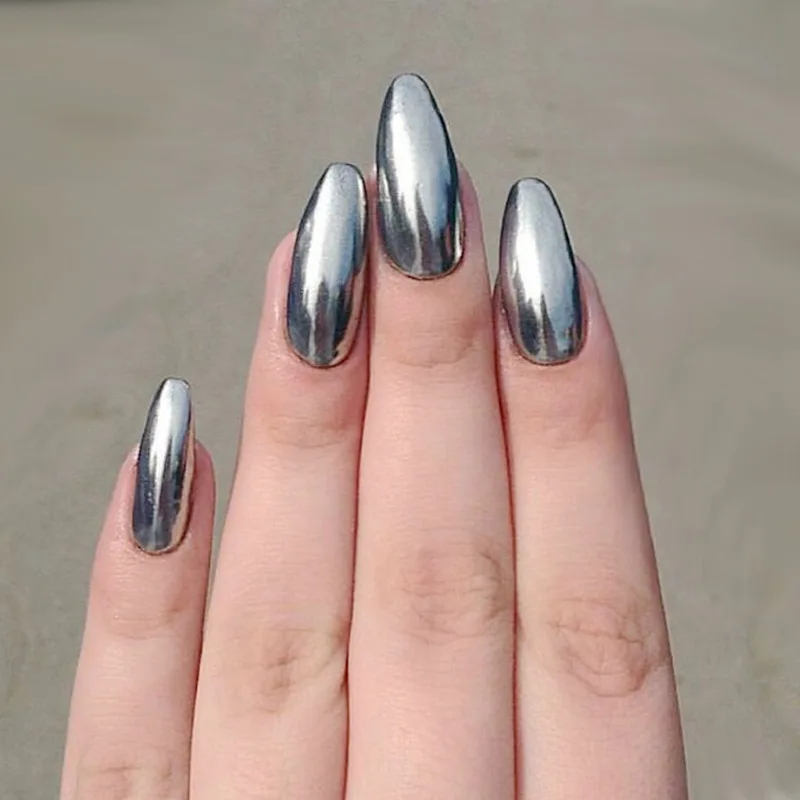 Синева 1 г/кор. черный металл блестки 3D пудра втирка для ногтей Chrome пигмент
