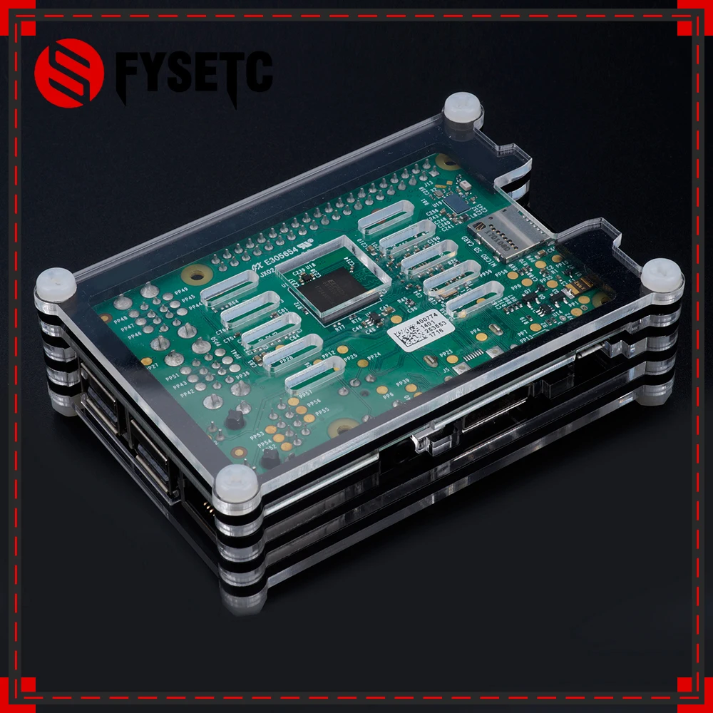 Горячая Распродажа Raspberry Pi 3B + Чехол 9 слоев цвет: черный синий красный зеленый