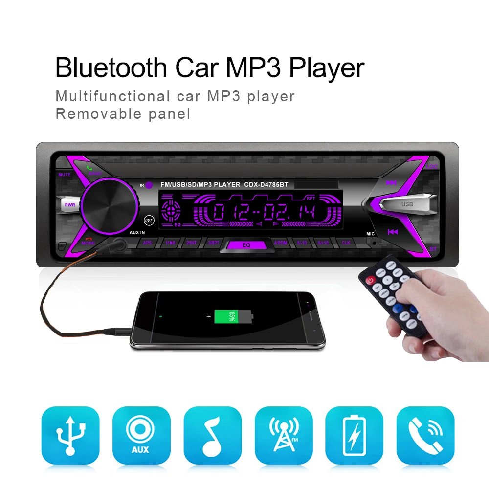 Авторадио Camecho 1 Din 12 В Bluetooth FM в тире авто стерео SD TF usb MP3 аудио плеер Aux-In