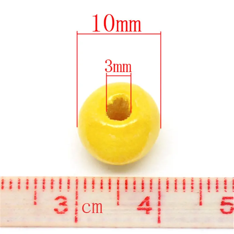 DoreenBeads 200 шт цветные деревянные бусины крашеные вручную круглые свободные для