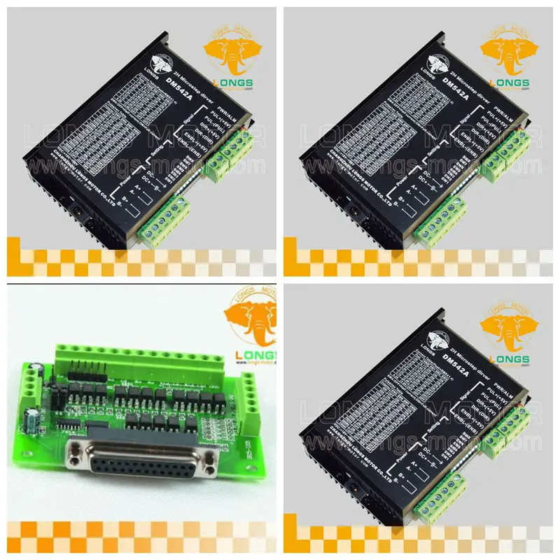Драйвер шагового двигателя 3 осевой DM542A 4.2A 128 micsteps 18 50 в для Nema 23 шаговый двигатель