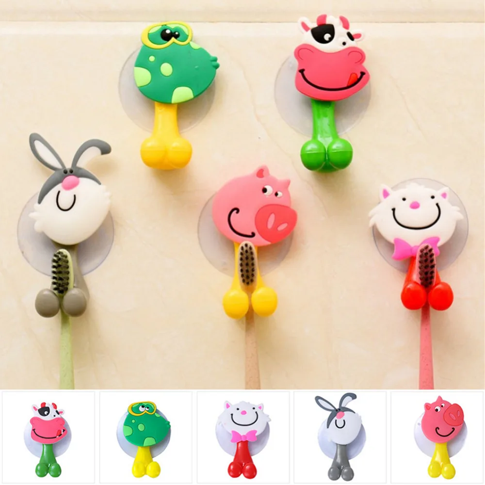 Baby Care Grooming &ampamp Healthcare Kits Cute Cartoon Sucker Suction Hooks Set Hanging Toothbrush Holder Towels Etc | Мать и ребенок
